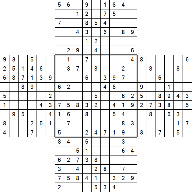 Cross Sudoku - Medium