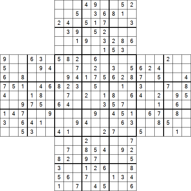 Cross Sudoku - Medium