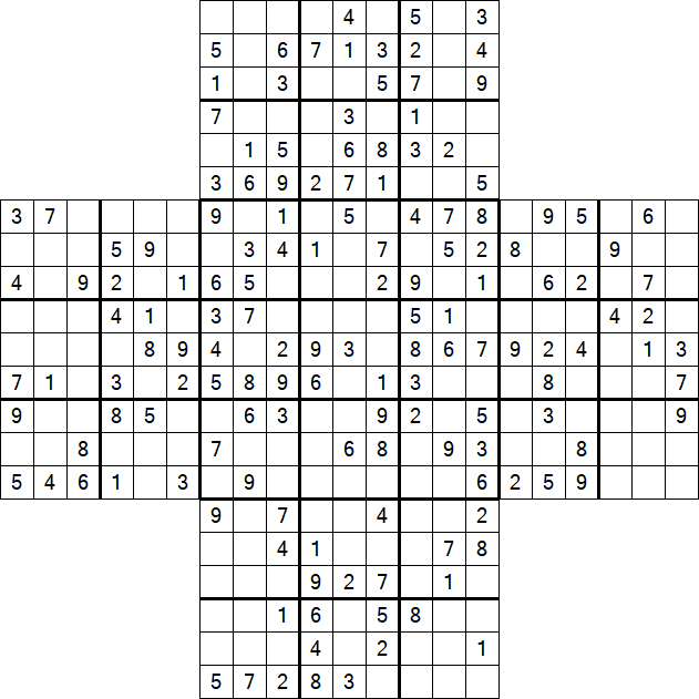 Cross Sudoku - Medium