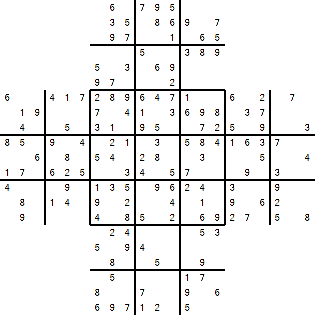 Cross Sudoku - Medium