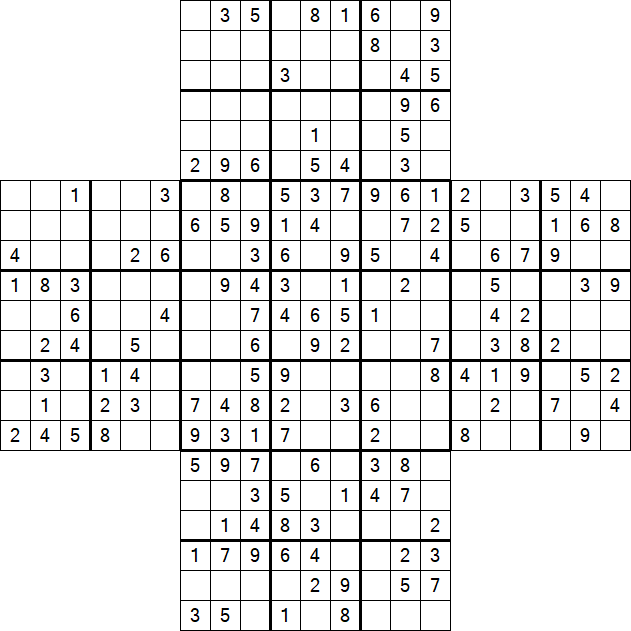 Cross Sudoku - Medium
