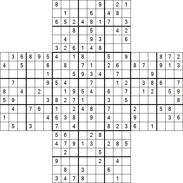 Cross Sudoku - Medium