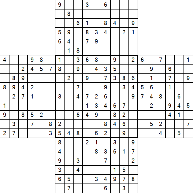 Cross Sudoku - Medium