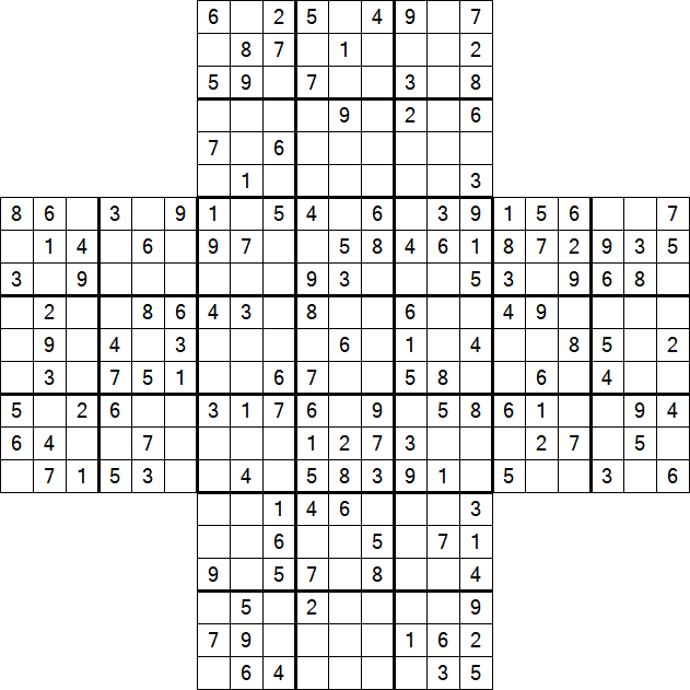 Cross Sudoku - Medium