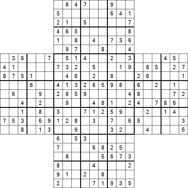 Cross Sudoku - Medium