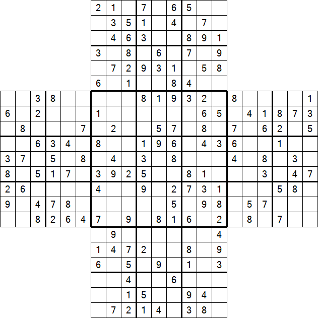 Cross Sudoku - Medium
