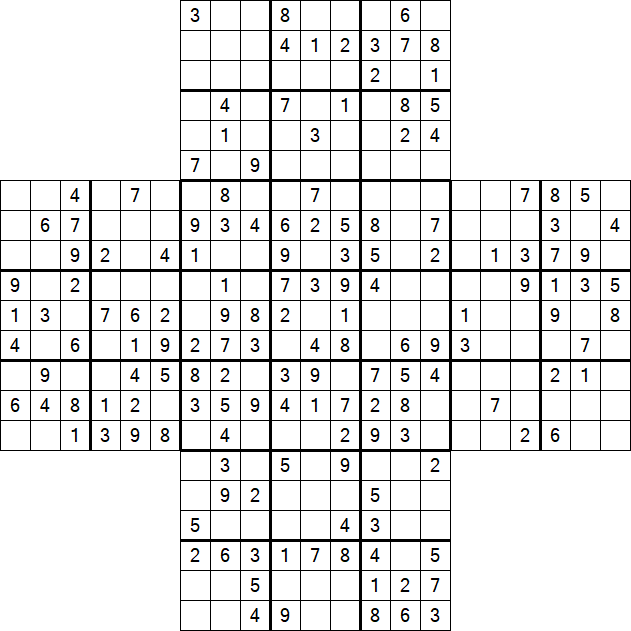 Cross Sudoku - Medium