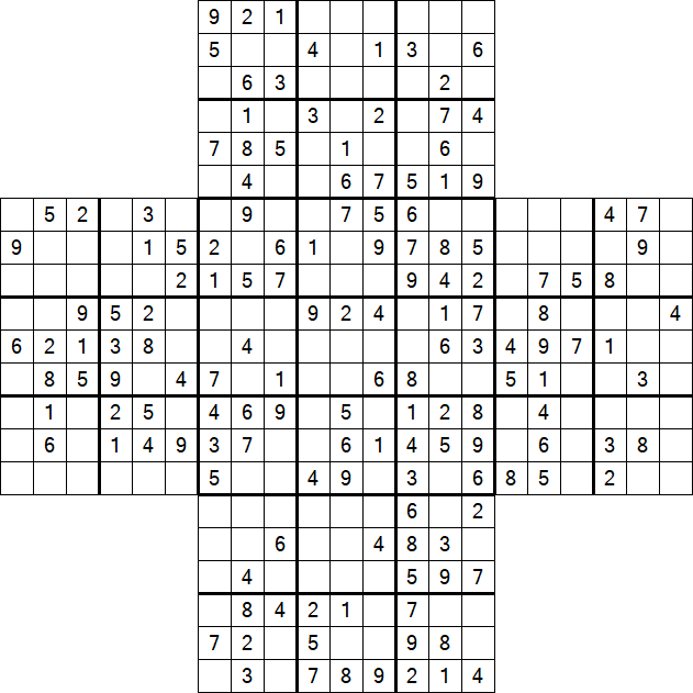 Cross Sudoku - Medium