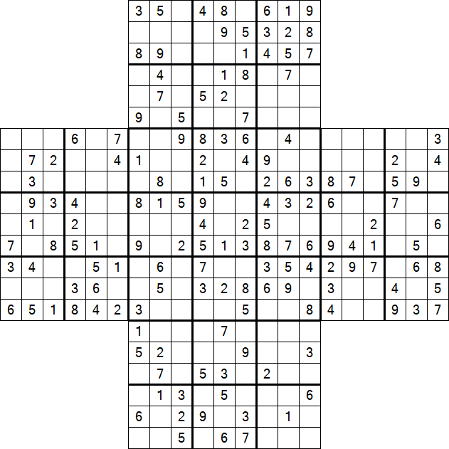 Cross Sudoku - Medium