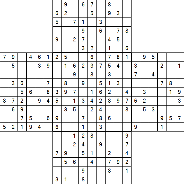 Cross Sudoku - Medium