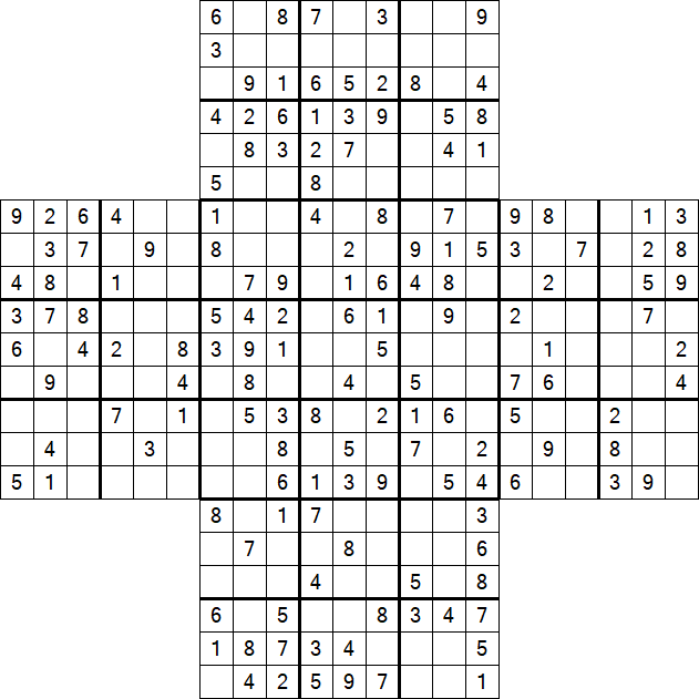 Cross Sudoku - Medium