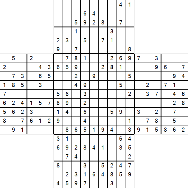 Cross Sudoku - Medium
