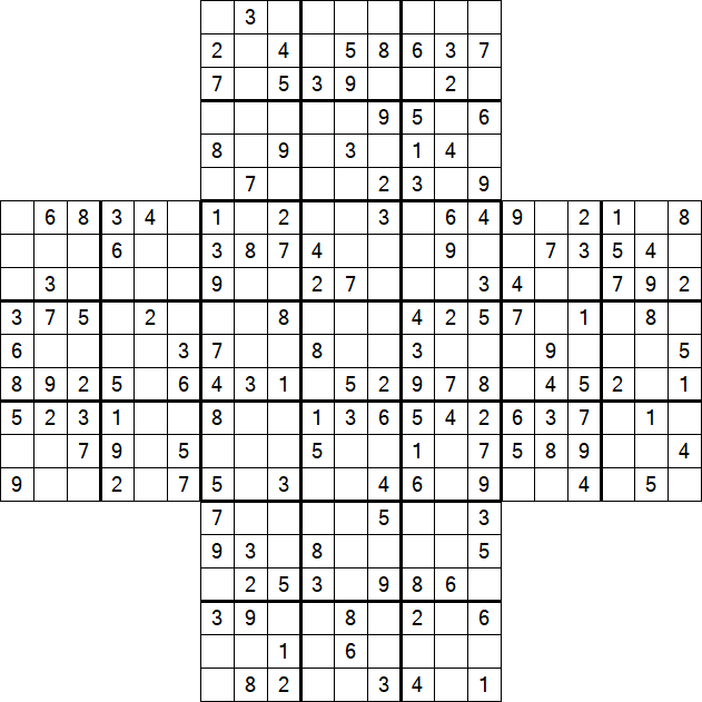 Cross Sudoku - Medium