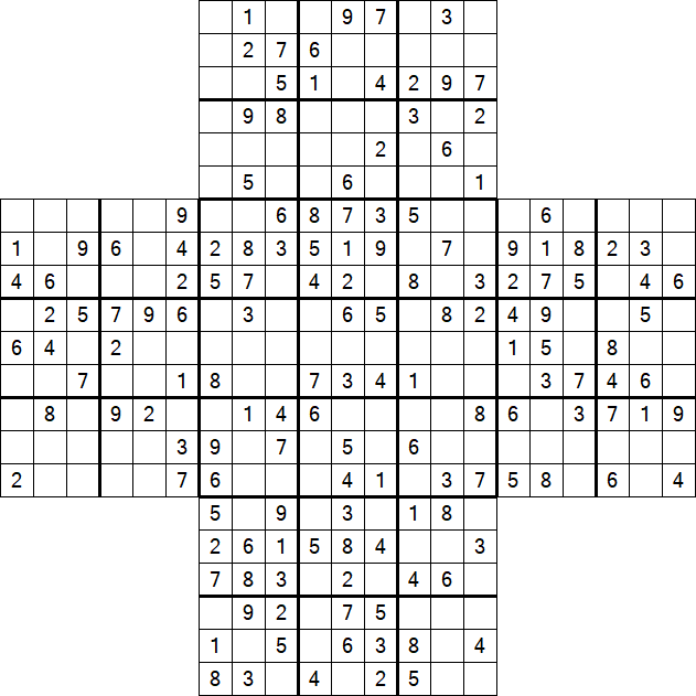Cross Sudoku - Medium