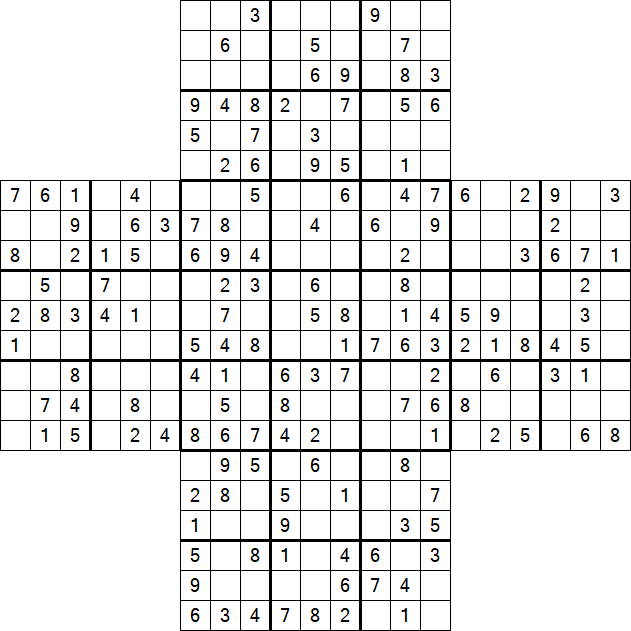 Cross Sudoku - Medium