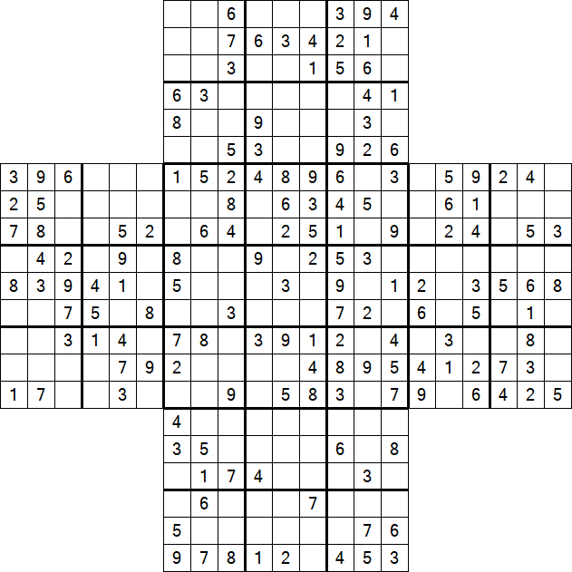 Cross Sudoku - Medium