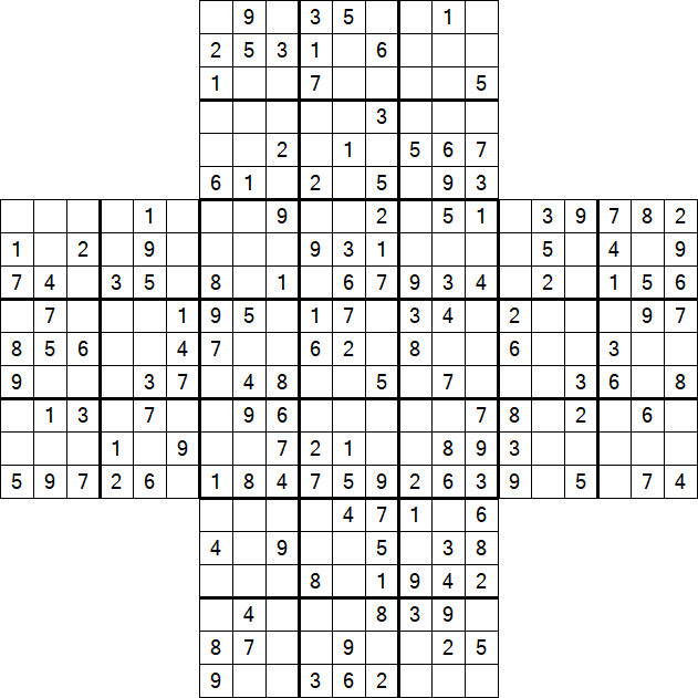 Cross Sudoku - Medium