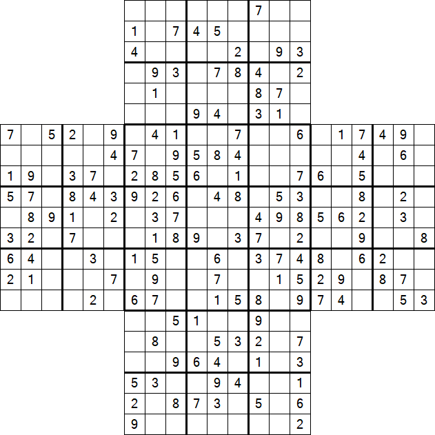 Cross Sudoku - Medium