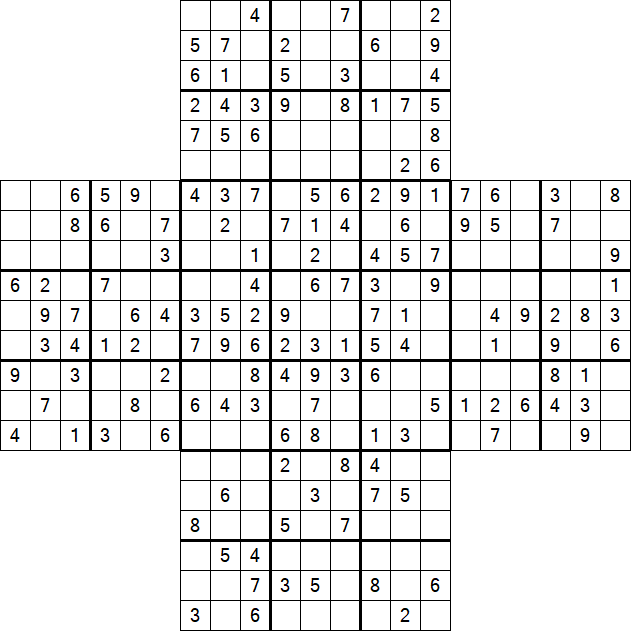 Cross Sudoku - Medium