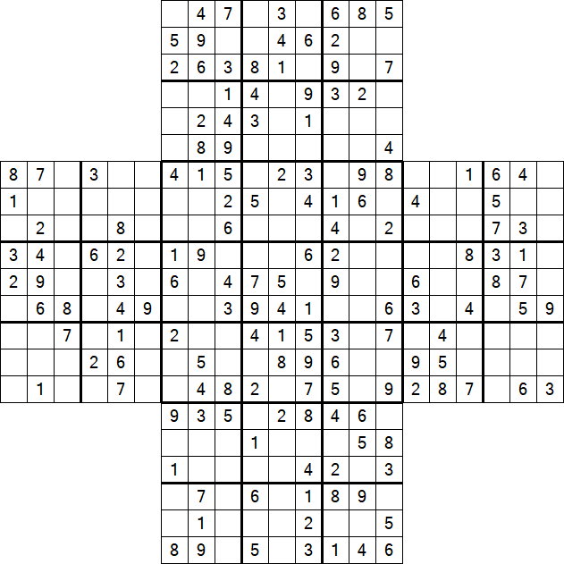 Cross Sudoku - Medium