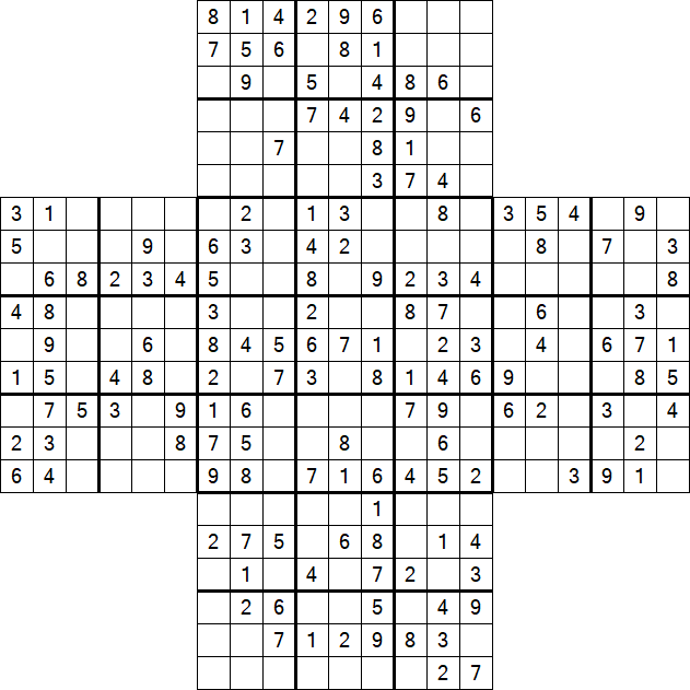 Cross Sudoku - Medium