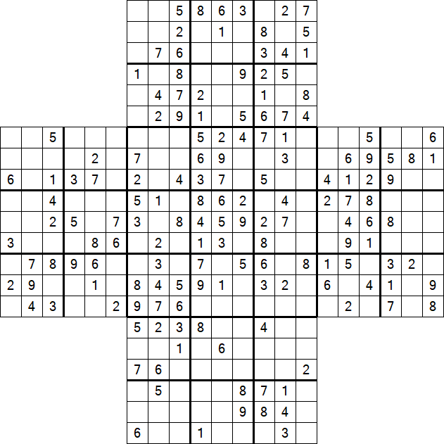 Cross Sudoku - Medium