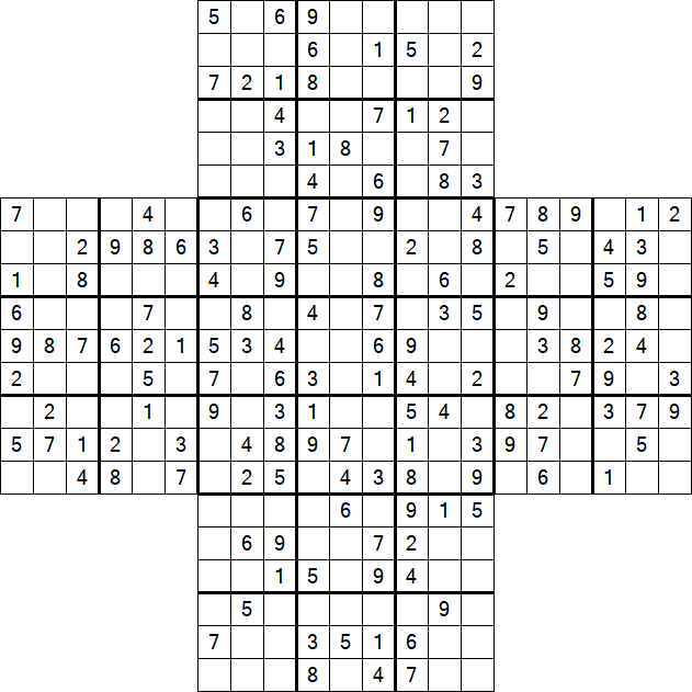 Cross Sudoku - Medium