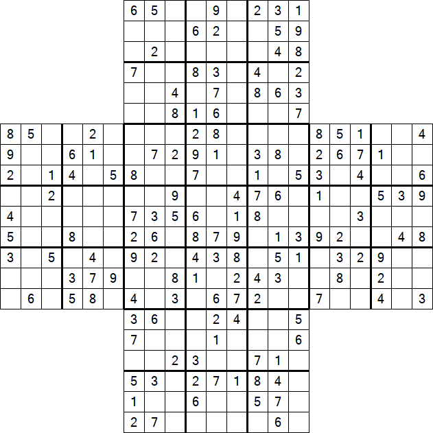 Cross Sudoku - Medium