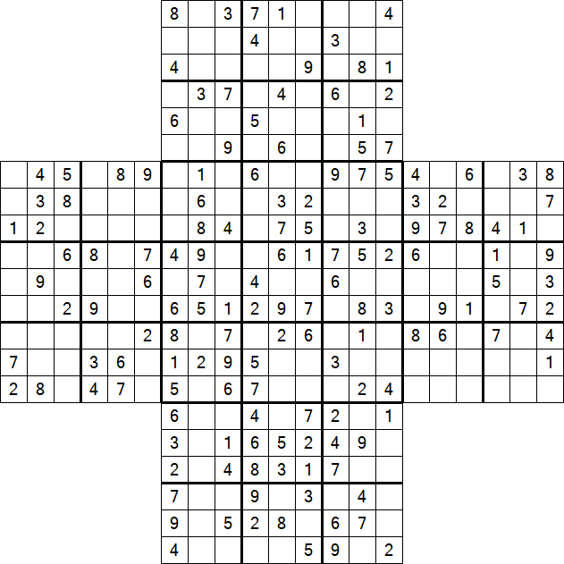 Cross Sudoku - Medium