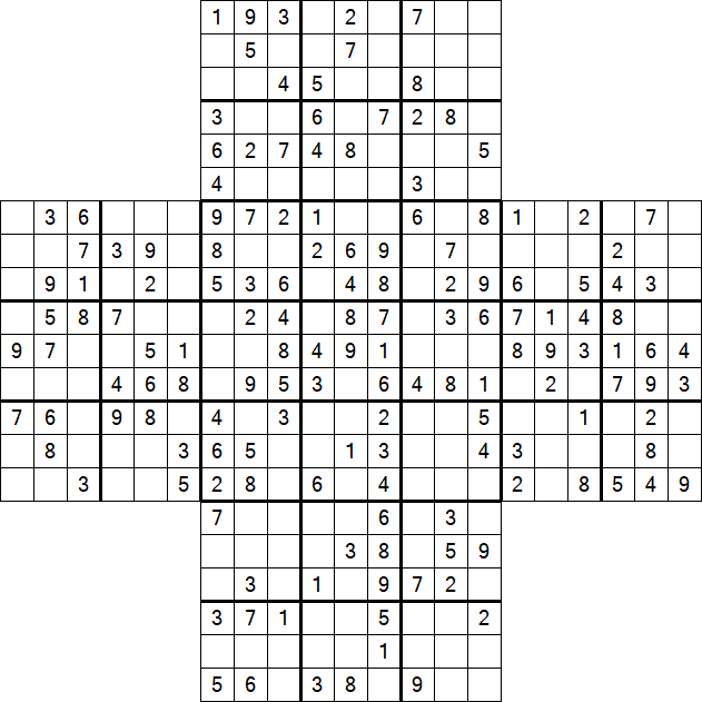 Cross Sudoku - Medium