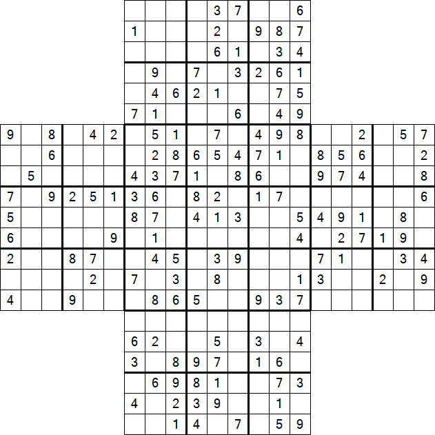 Cross Sudoku - Medium