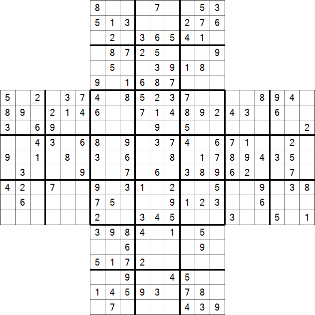 Cross Sudoku - Medium