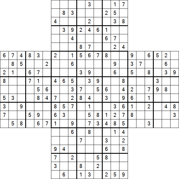 Cross Sudoku - Medium