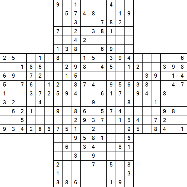 Cross Sudoku - Medium