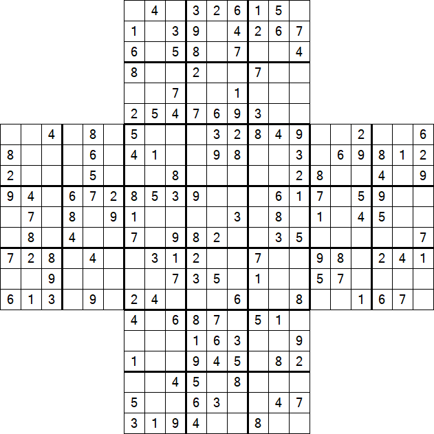 Cross Sudoku - Medium