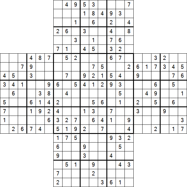 Cross Sudoku - Medium