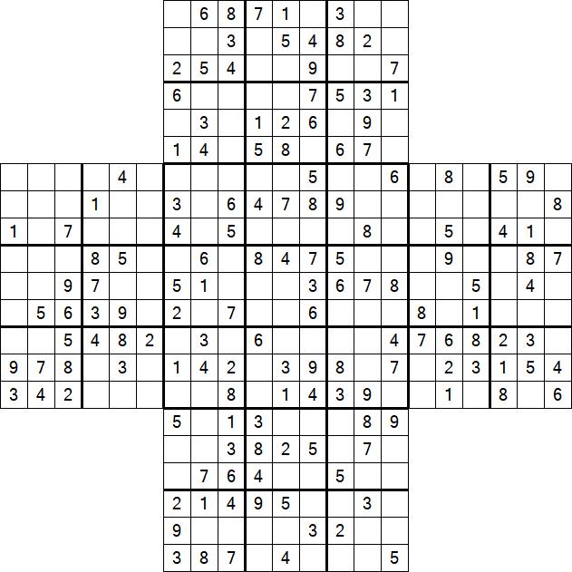 Cross Sudoku - Medium
