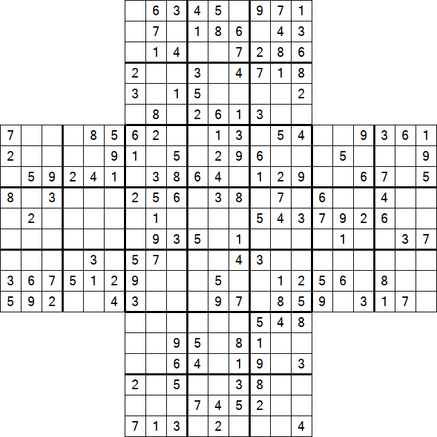 Cross Sudoku - Medium