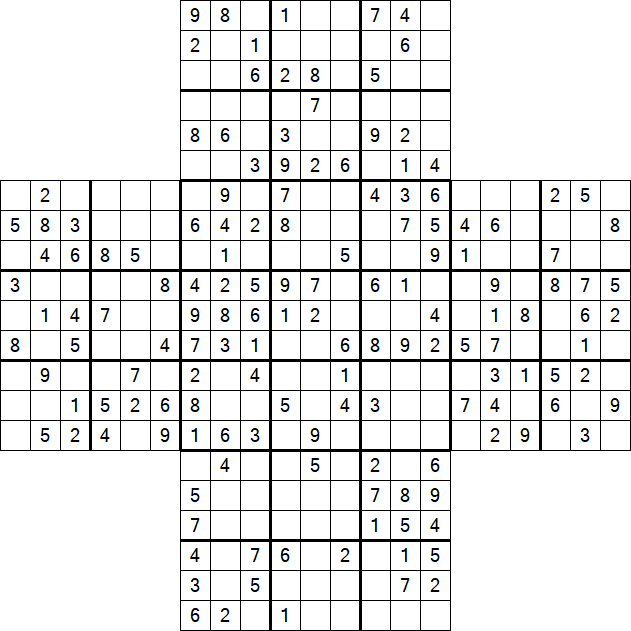 Cross Sudoku - Medium