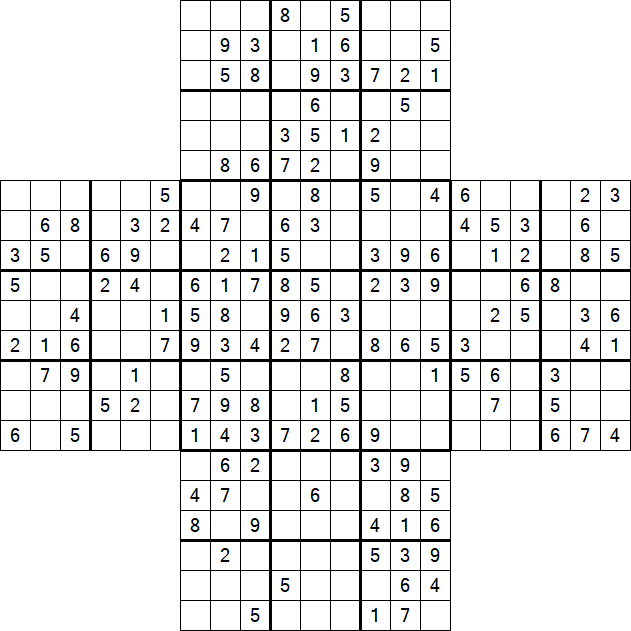 Cross Sudoku - Medium