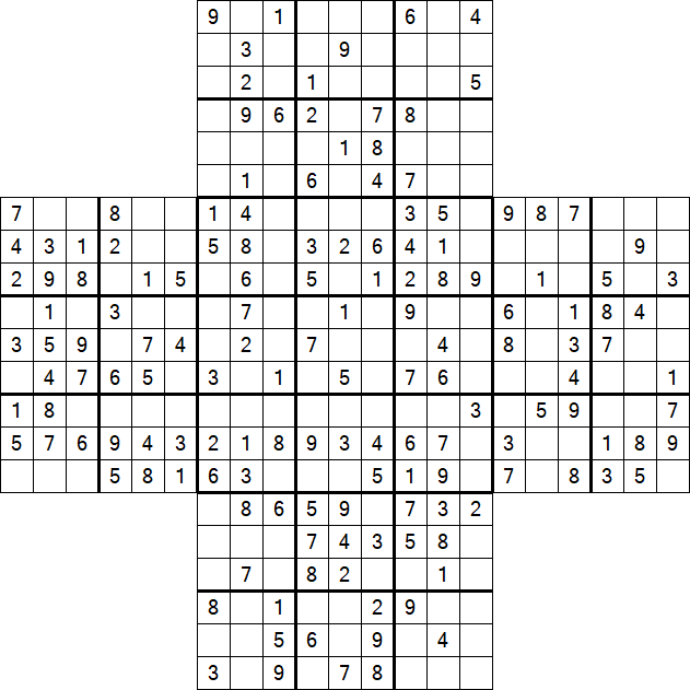 Cross Sudoku - Medium