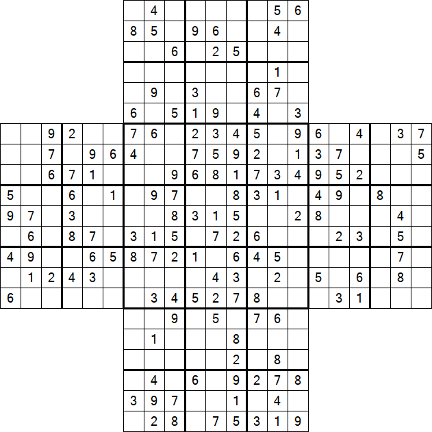 Cross Sudoku - Medium
