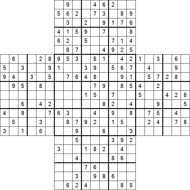 Cross Sudoku - Medium