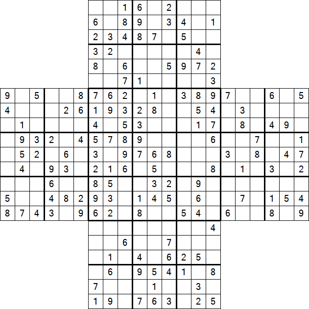 Cross Sudoku - Medium