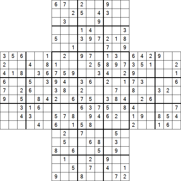 Cross Sudoku - Medium