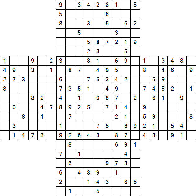 Cross Sudoku - Medium
