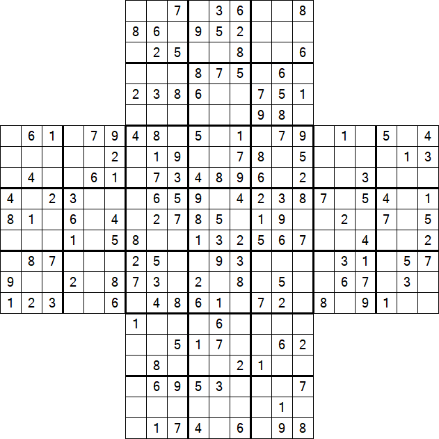 Cross Sudoku - Medium