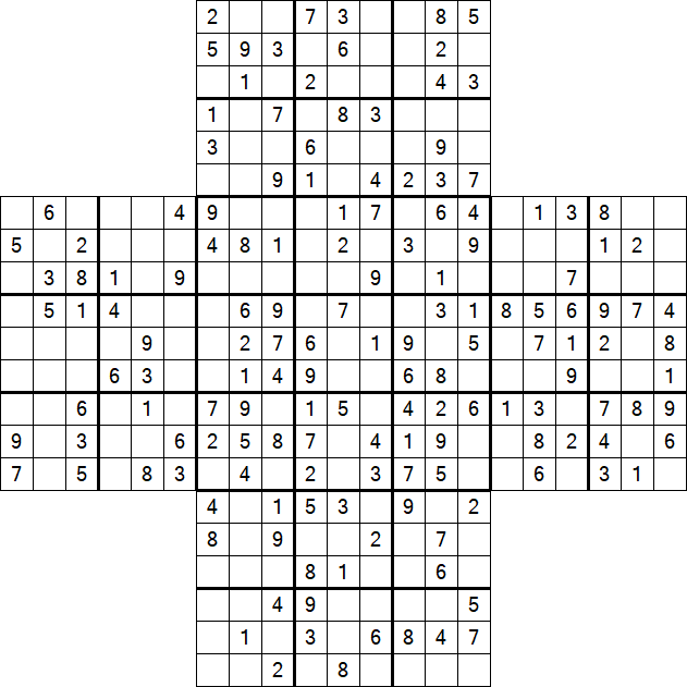 Cross Sudoku - Medium