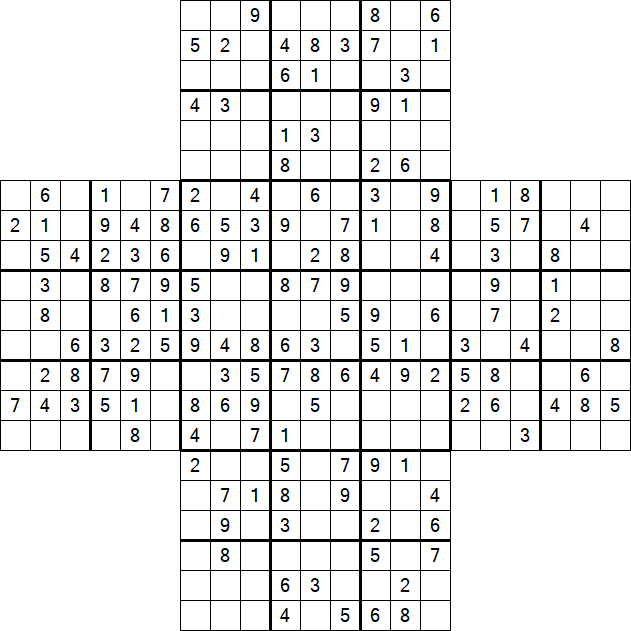 Cross Sudoku - Medium