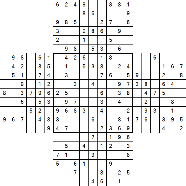 Cross Sudoku - Medium